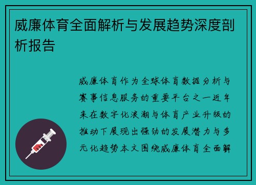 威廉体育全面解析与发展趋势深度剖析报告
